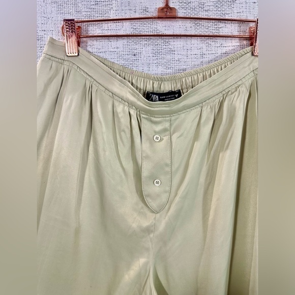 Zara satin cream pull on pants size M - Picture 7 of 14